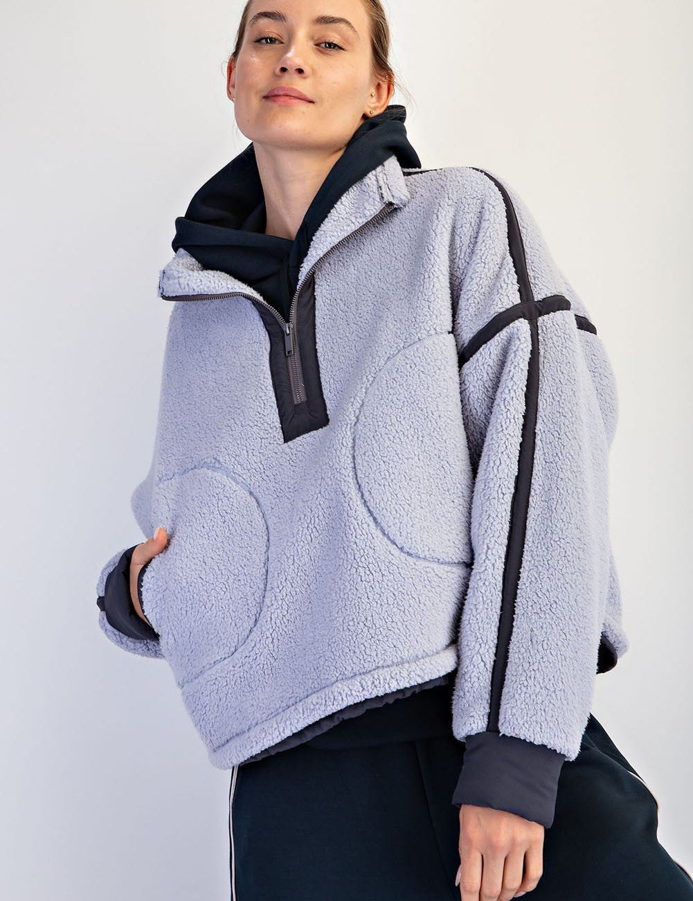 First Light Contrast Trim Sherpa Quarter-Zip - Westly