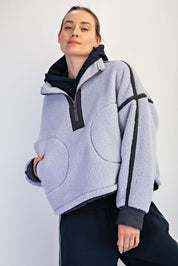 First Light Contrast Trim Sherpa Quarter-Zip - Westly
