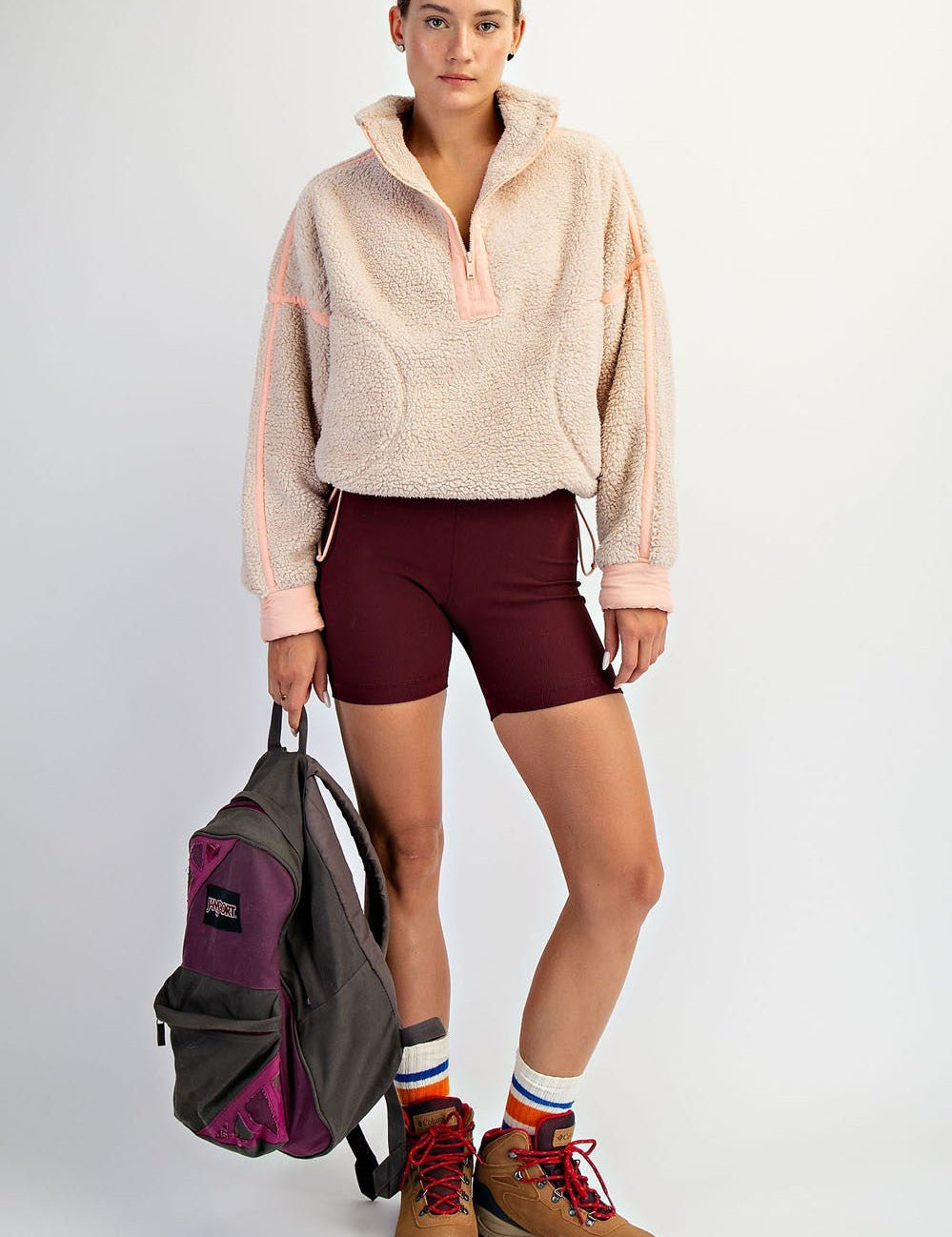 First Light Contrast Trim Sherpa Quarter-Zip - Westly