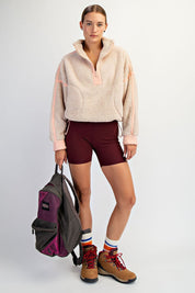 First Light Contrast Trim Sherpa Quarter-Zip - Westly