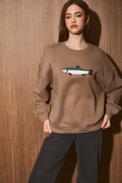 Fish Market Graphic Sweatshirt in Mocha — product photo 02
