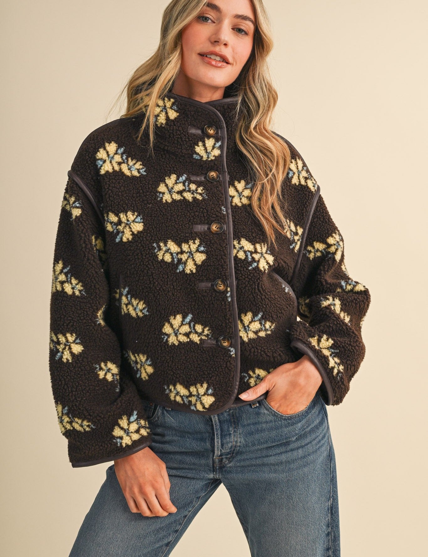 Fleur Lodge Floral Sherpa Jacket - Westly