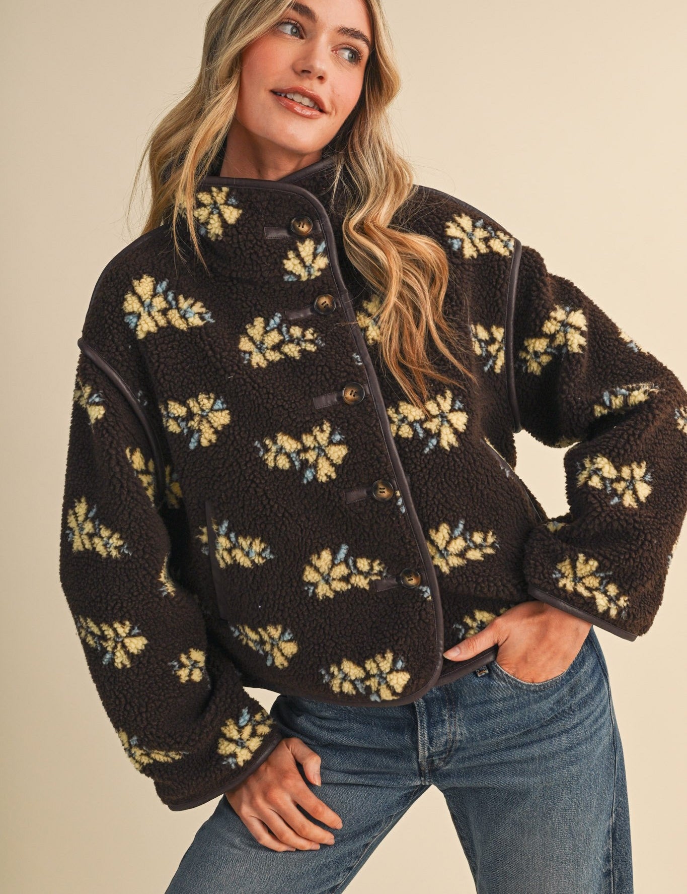 Fleur Lodge Floral Sherpa Jacket - Westly