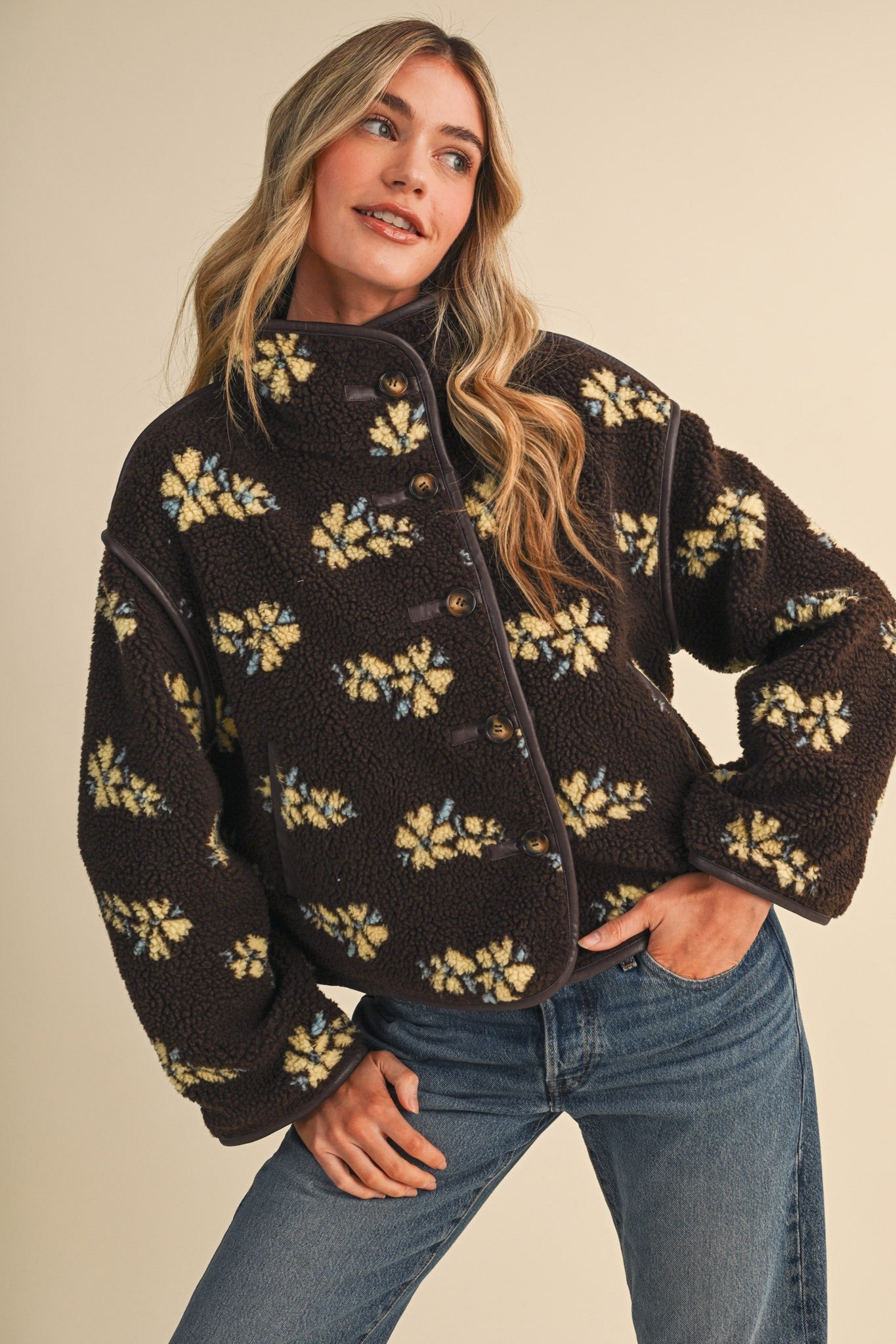 Fleur Lodge Floral Sherpa Jacket - Westly