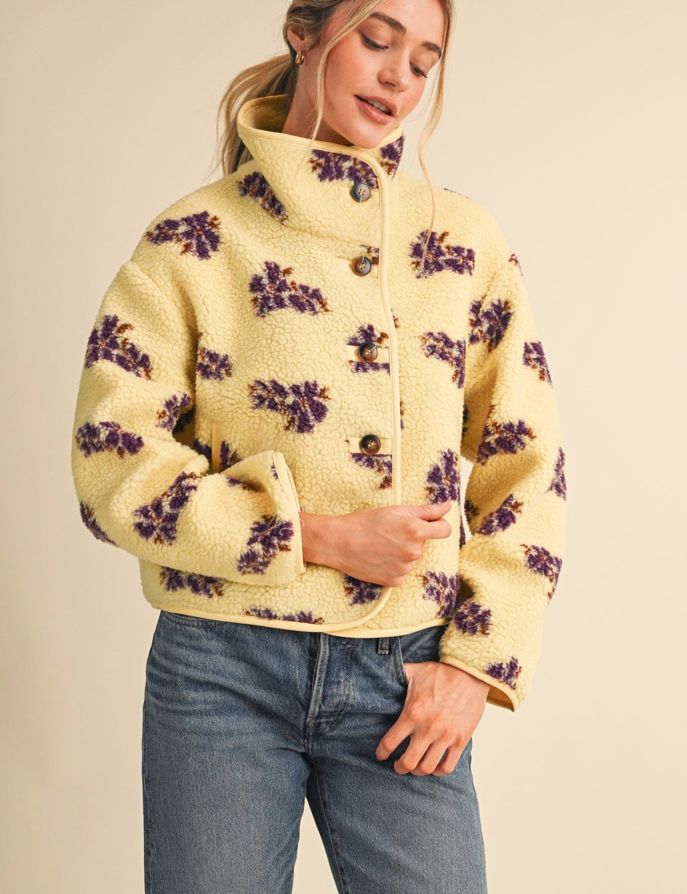 Fleur Lodge Floral Sherpa Jacket - Westly