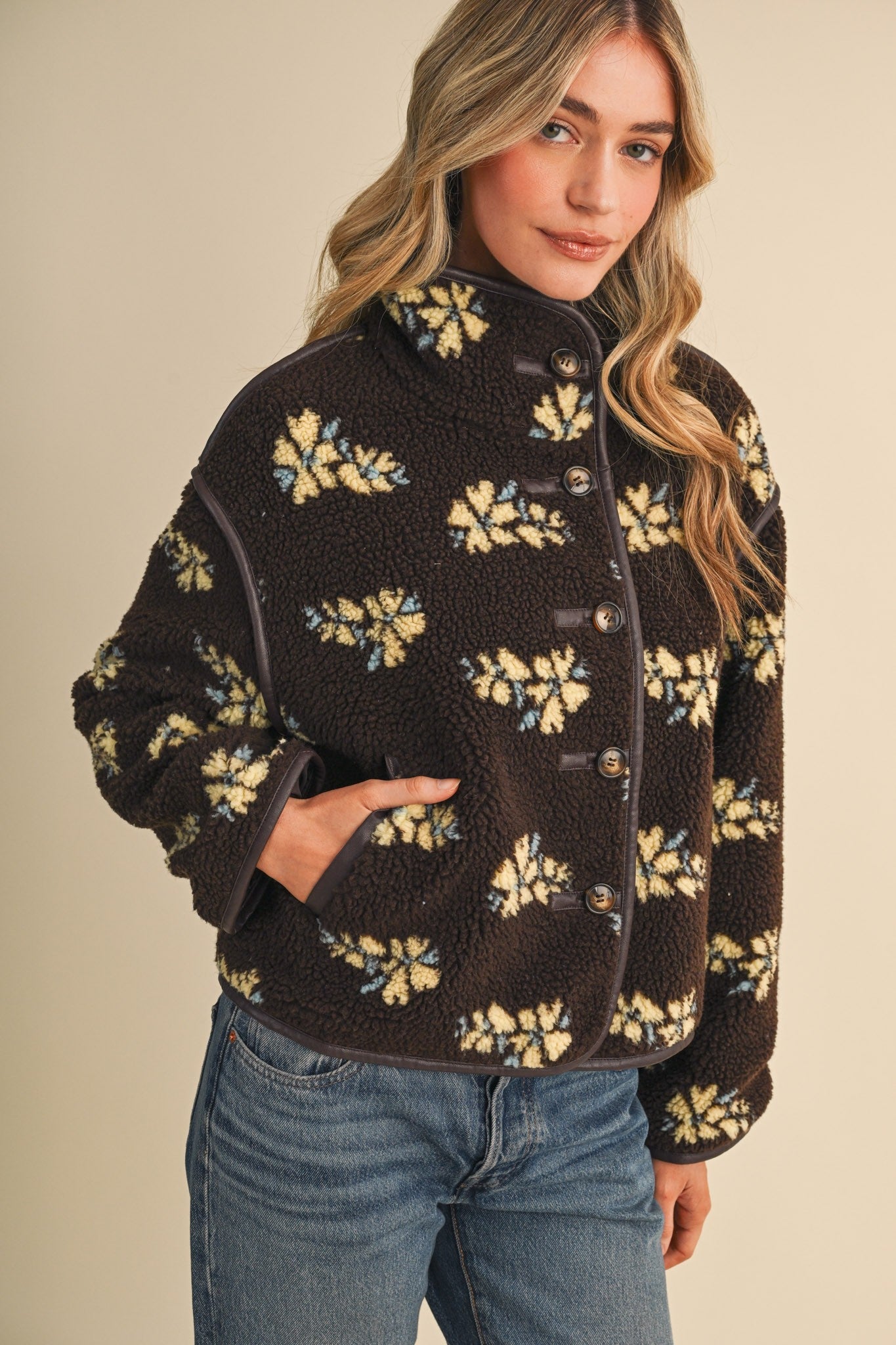 Fleur Lodge Floral Sherpa Jacket - Westly