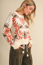 Fleurwell Floral Knit Sweater - Ivory Clay