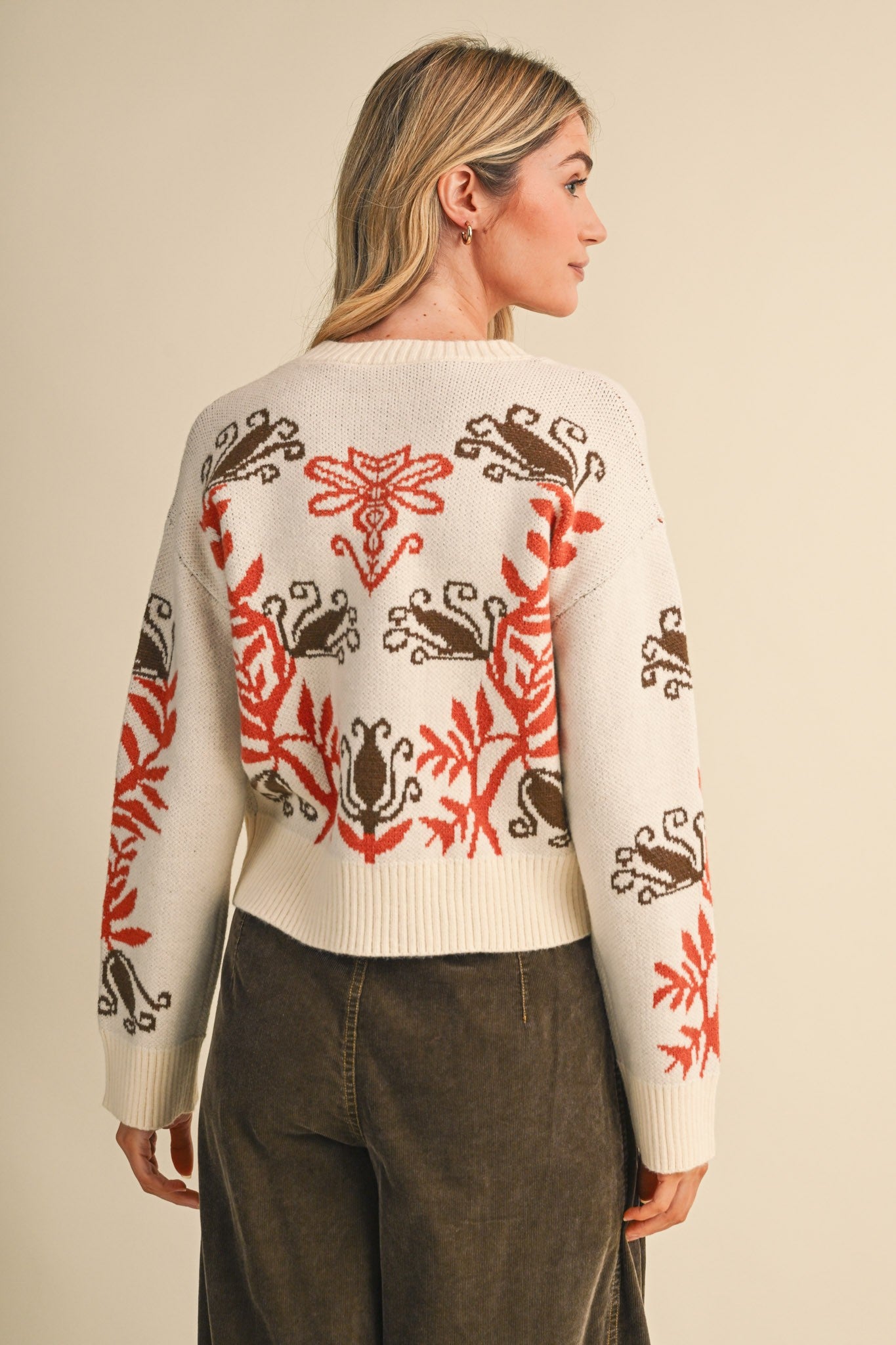Fleurwell Floral Knit Sweater - Ivory Clay