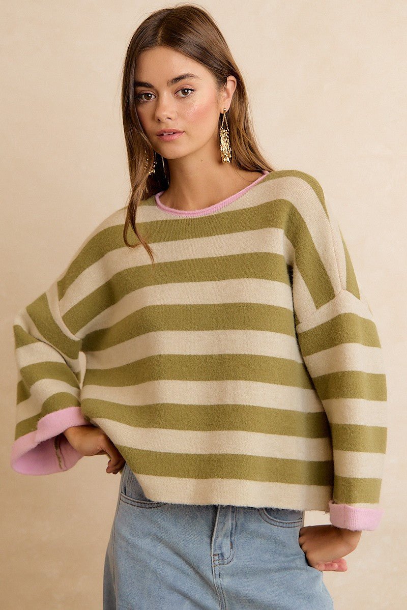 Flip Side Reversible Stripe Sweater - Westly
