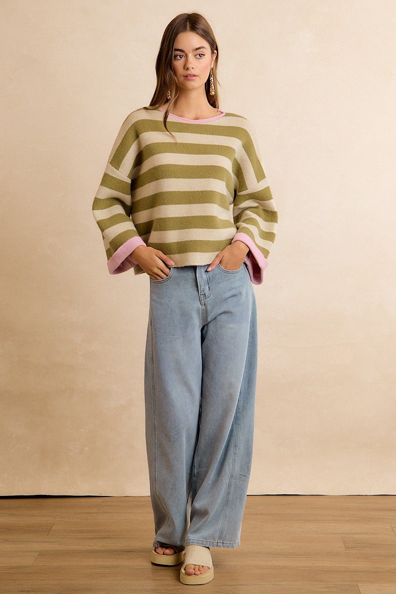 Flip Side Reversible Stripe Sweater - Westly