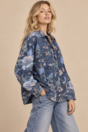 Flora Jane Washed Floral Denim Jacket - Westly