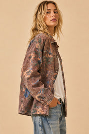 Flora Jane Washed Floral Denim Jacket - Westly