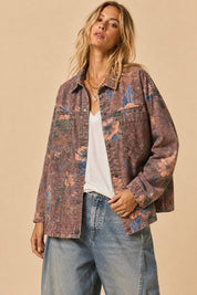 Flora Jane Washed Floral Denim Jacket - Westly