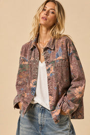 Flora Jane Washed Floral Denim Jacket - Westly