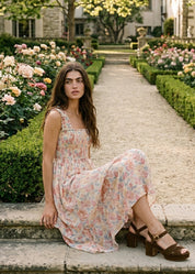 Flora Mesh Smocked Fit - And - Flare Midi Dress - Westly