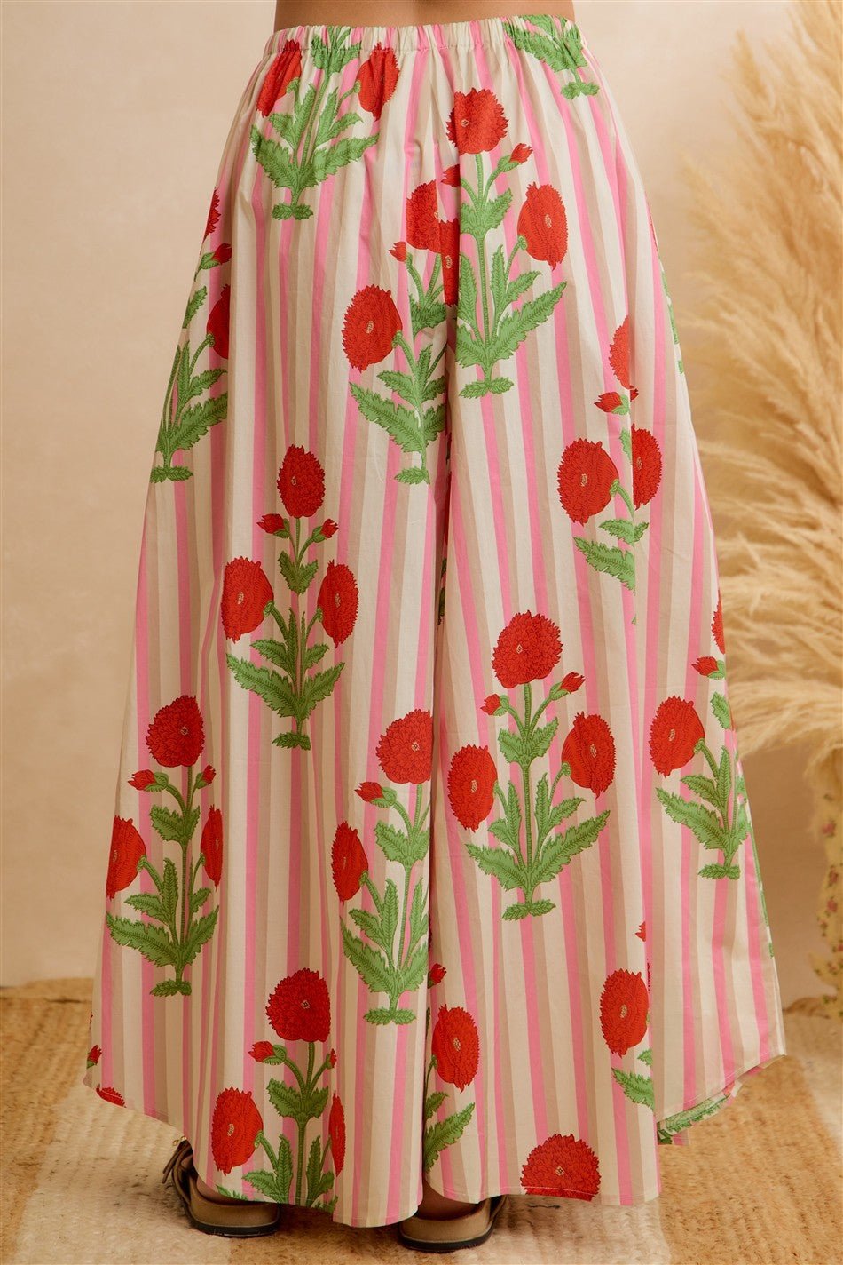 Flora Vista Floral Stripe Wide Leg Pants - Westly