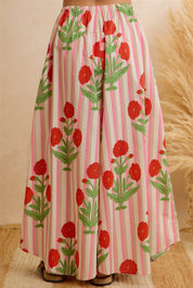 Flora Vista Floral Stripe Wide Leg Pants - Westly