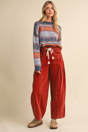 Floral Latitude Fair Isle Sweater in Navy Blue Multi - product photo 9
