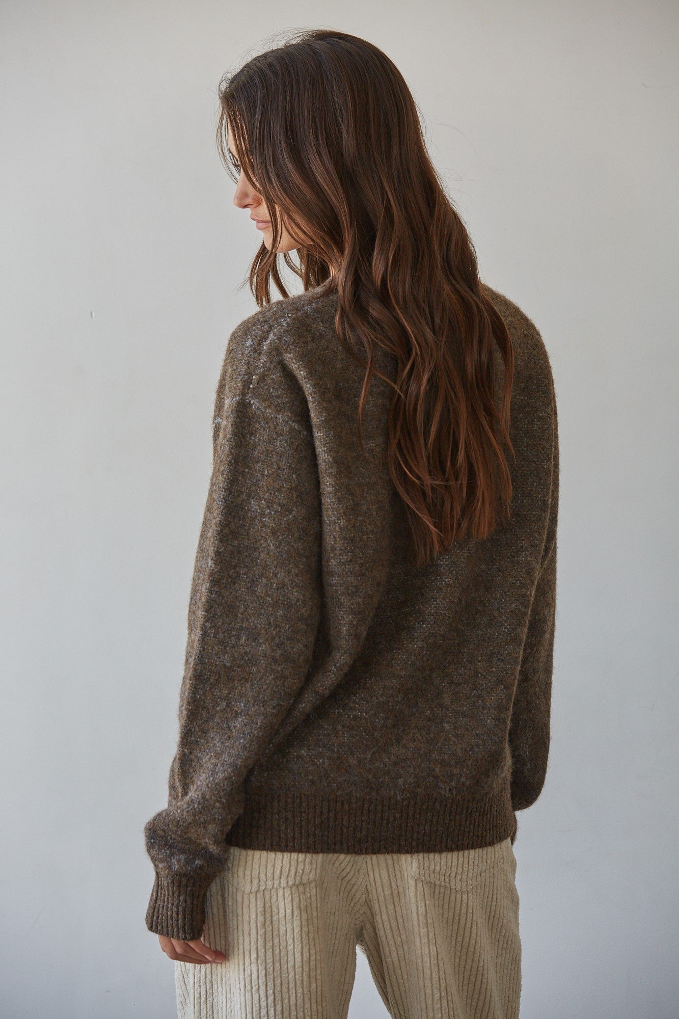 Floral Stillness Intarsia Sweater in Brown Blue - product photo 3