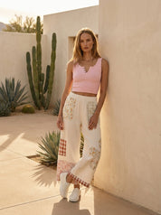 Florence Boho Patchwork Wide - Leg Pants - Westly