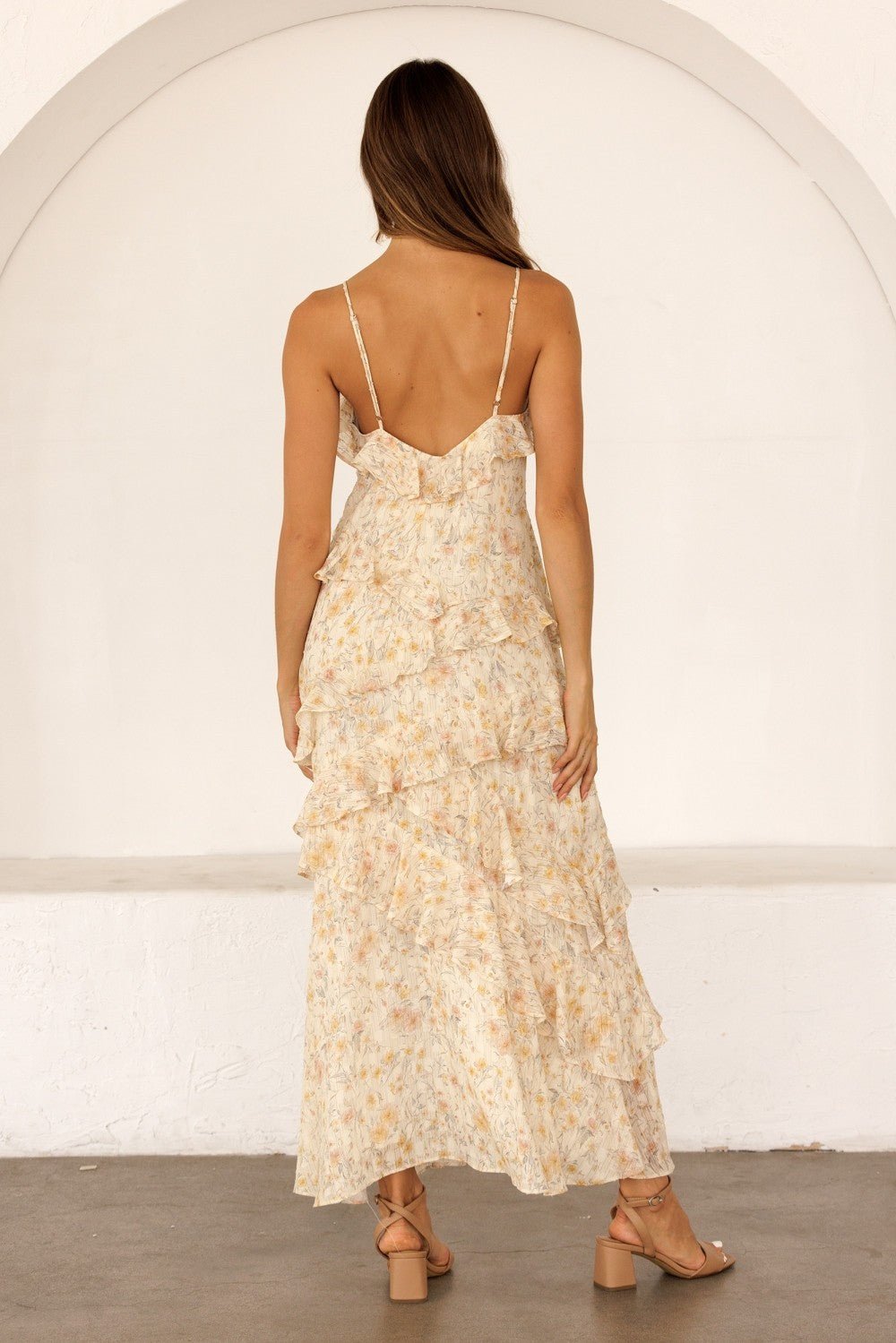 Floriane Cascading Ruffle Maxi Dress - Westly