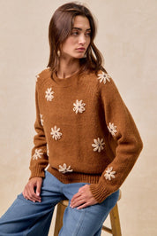 Flower Press Embroidered Daisy Sweater - Westly