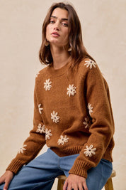 Flower Press Embroidered Daisy Sweater - Westly