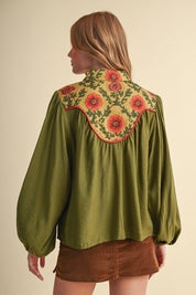 Folk Parade Floral Yoke Blouse - Westly