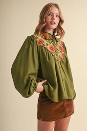 Folk Parade Floral Yoke Blouse - Westly