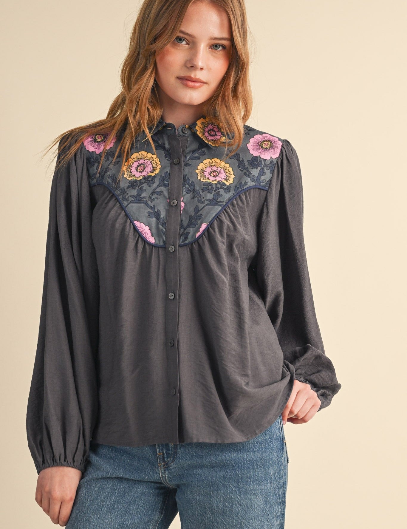 Folk Parade Floral Yoke Blouse - Westly