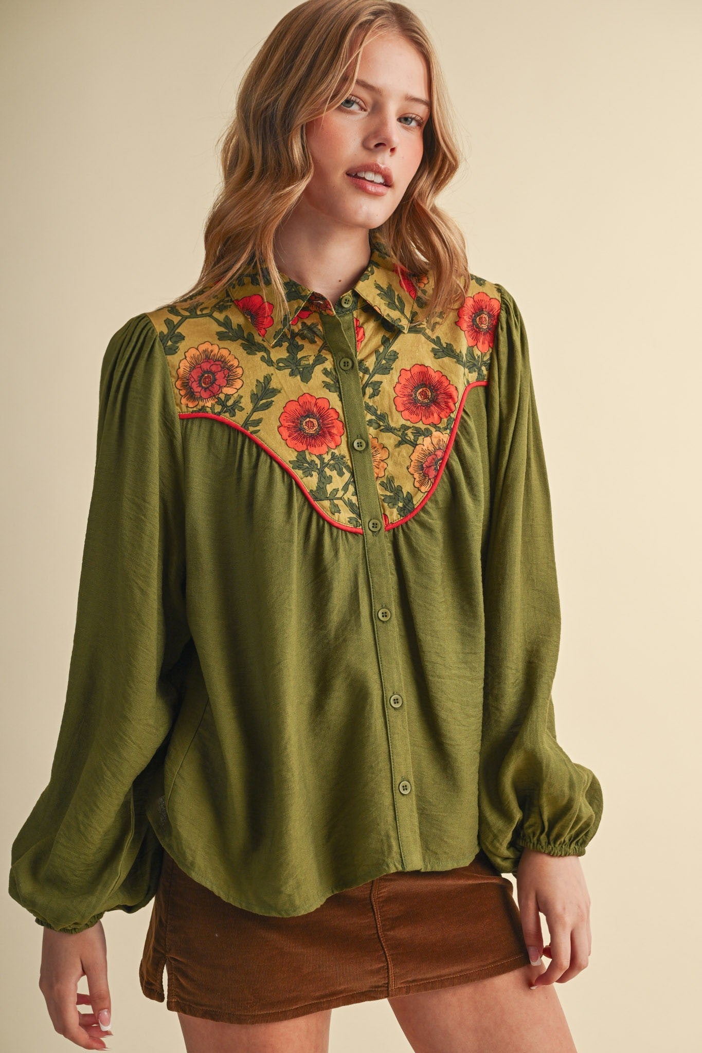 Folk Parade Floral Yoke Blouse - Westly