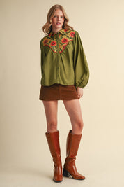 Folk Parade Floral Yoke Blouse - Westly