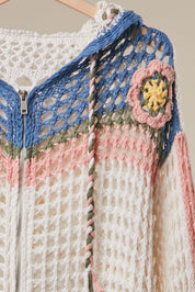 Folklore Zip - Up Hooded Crochet Cardigan - Westly