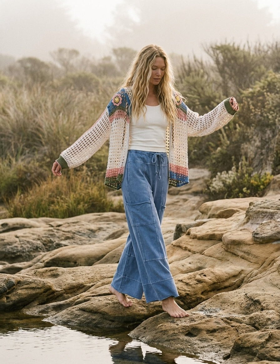 Folklore Zip - Up Hooded Crochet Cardigan - Westly