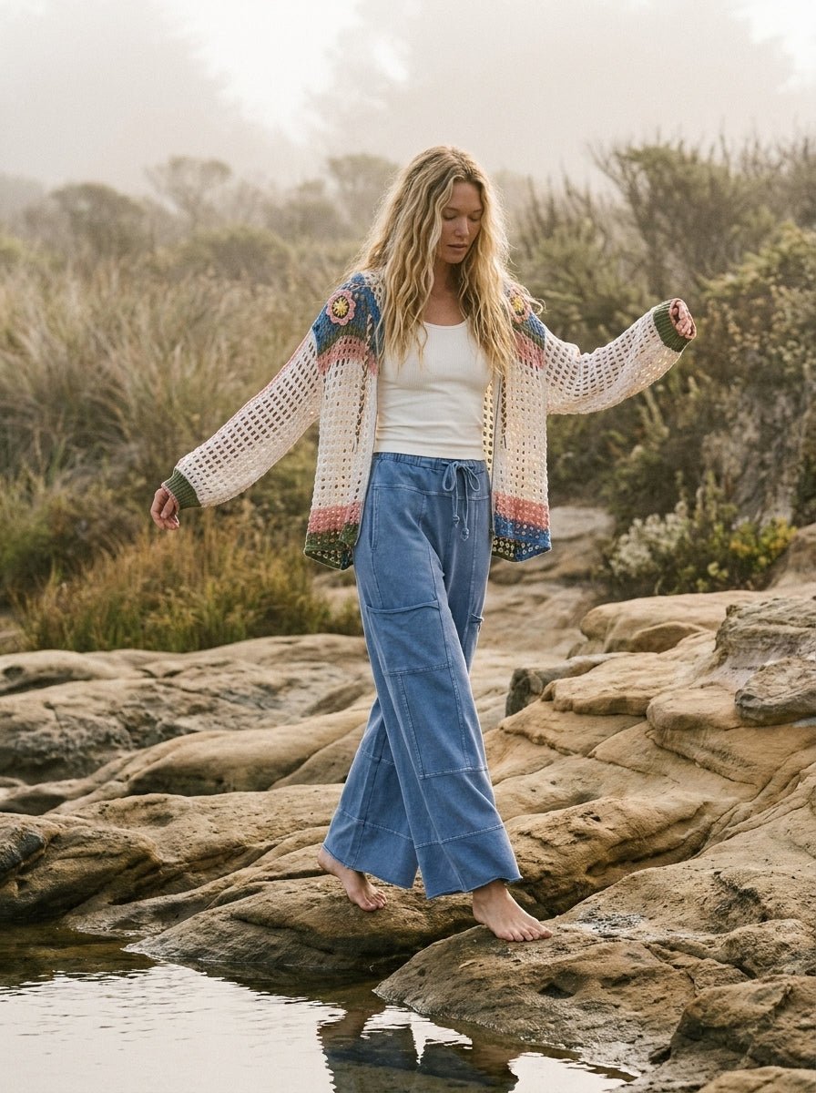 Folklore Zip - Up Hooded Crochet Cardigan - Westly