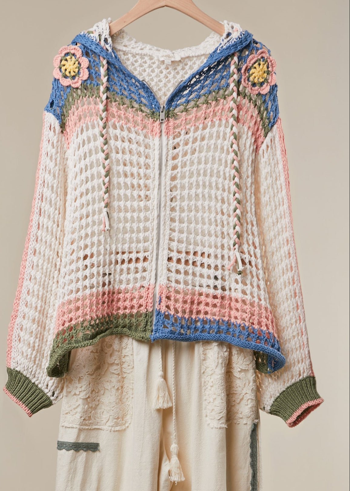 Folklore Zip - Up Hooded Crochet Cardigan - Westly