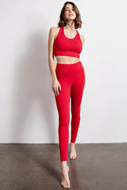 Footwork Double-Seam High Rise Leggings in True Red, photo 3