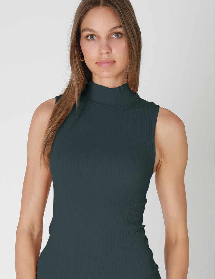 Forme Ribbed Mock Neck Tank - Westly