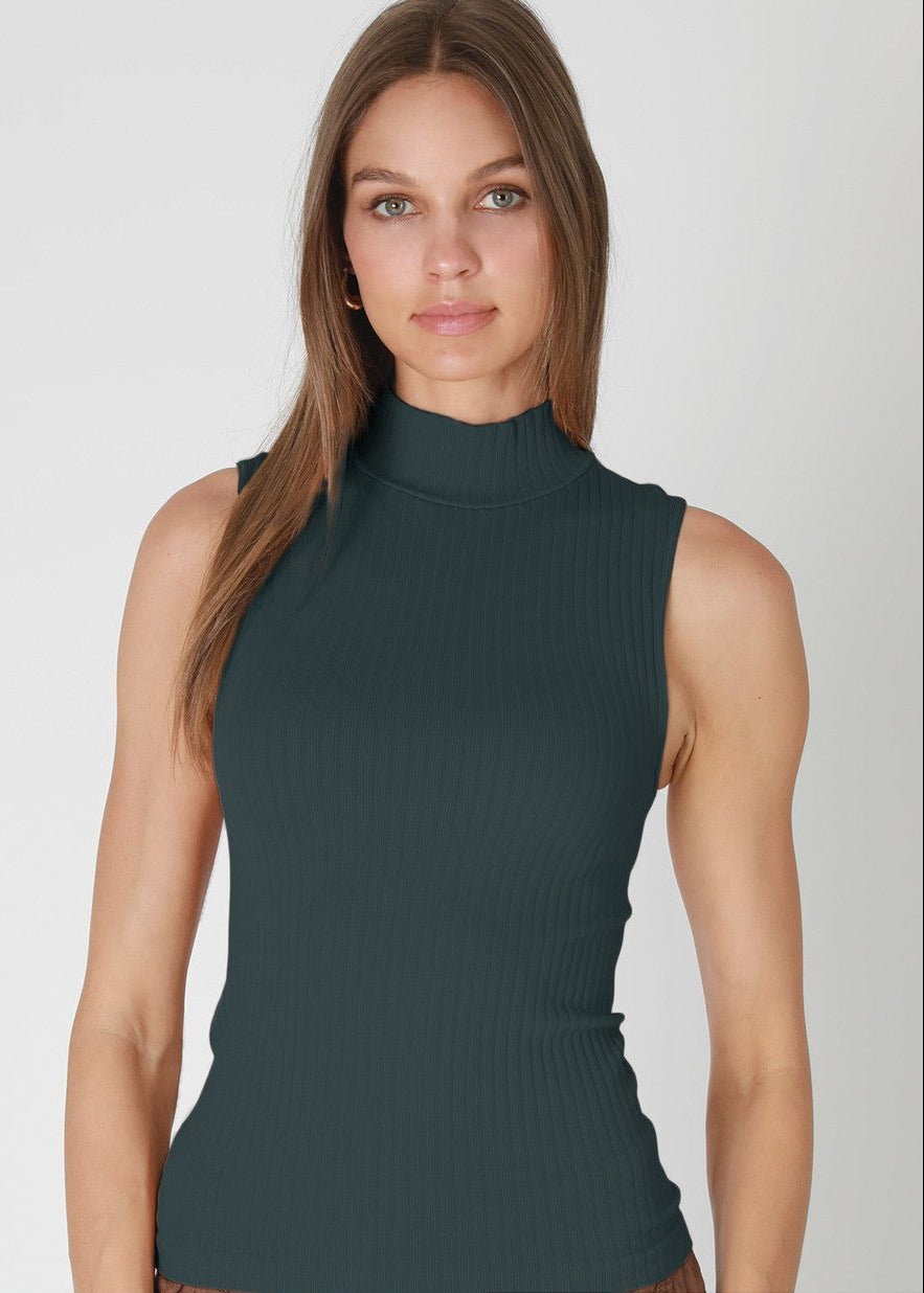 Forme Ribbed Mock Neck Tank - Westly