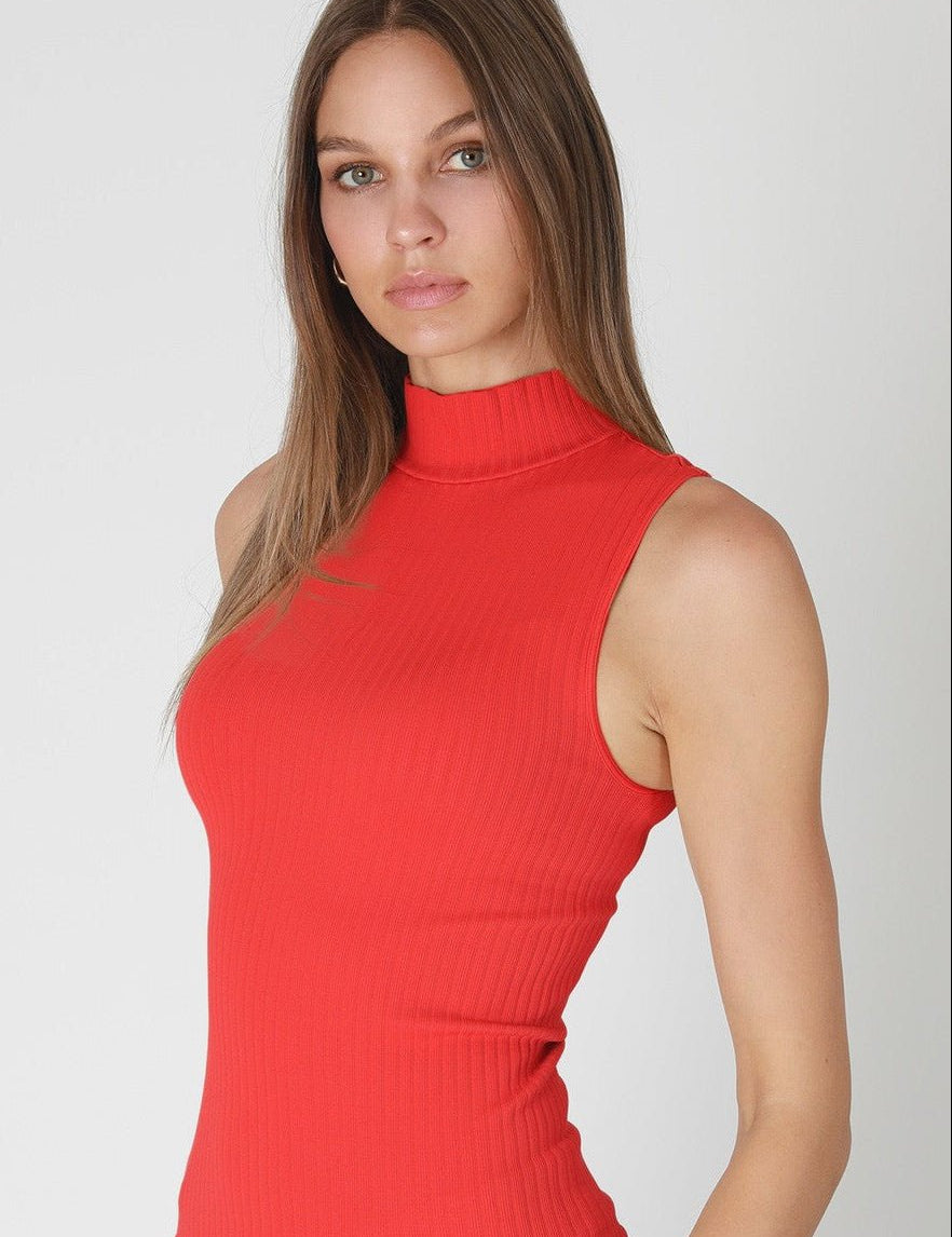 Forme Ribbed Mock Neck Tank - Westly