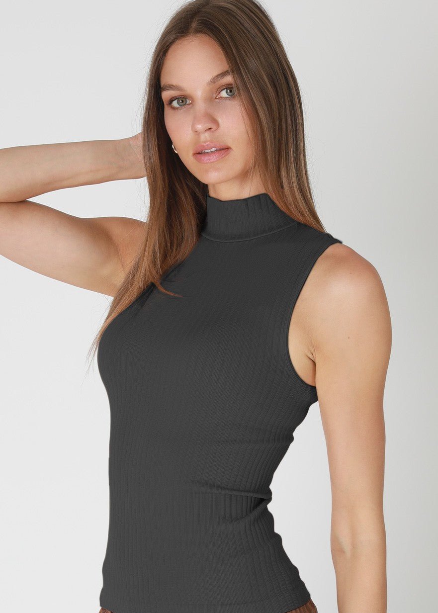 Forme Ribbed Mock Neck Tank - Westly