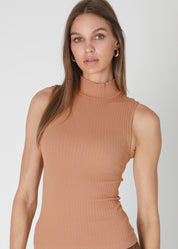 Forme Ribbed Mock Neck Tank - Westly