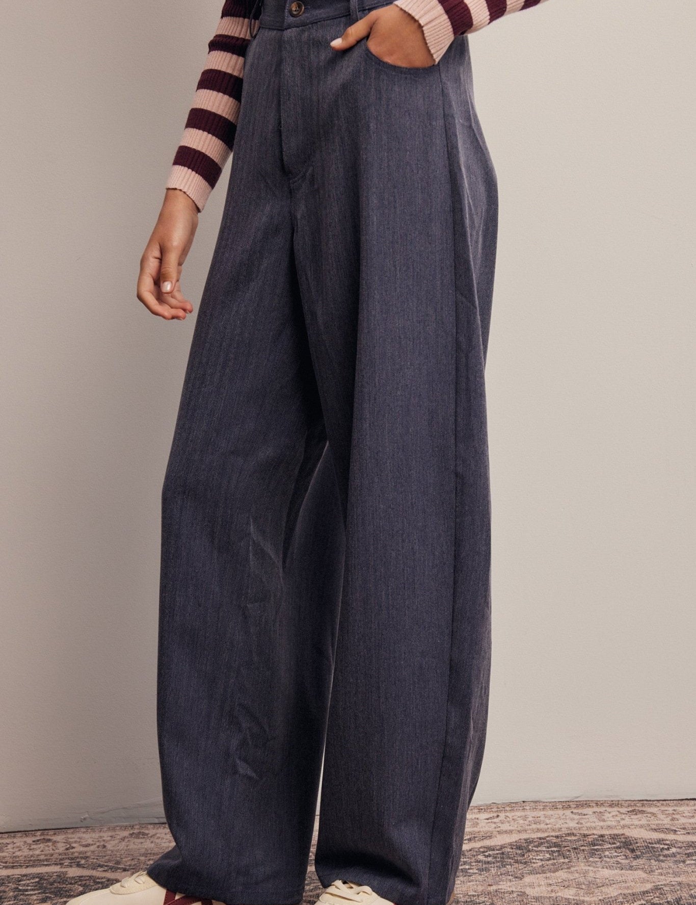 Frame of Mind Herringbone Wide Leg Pants - Westly