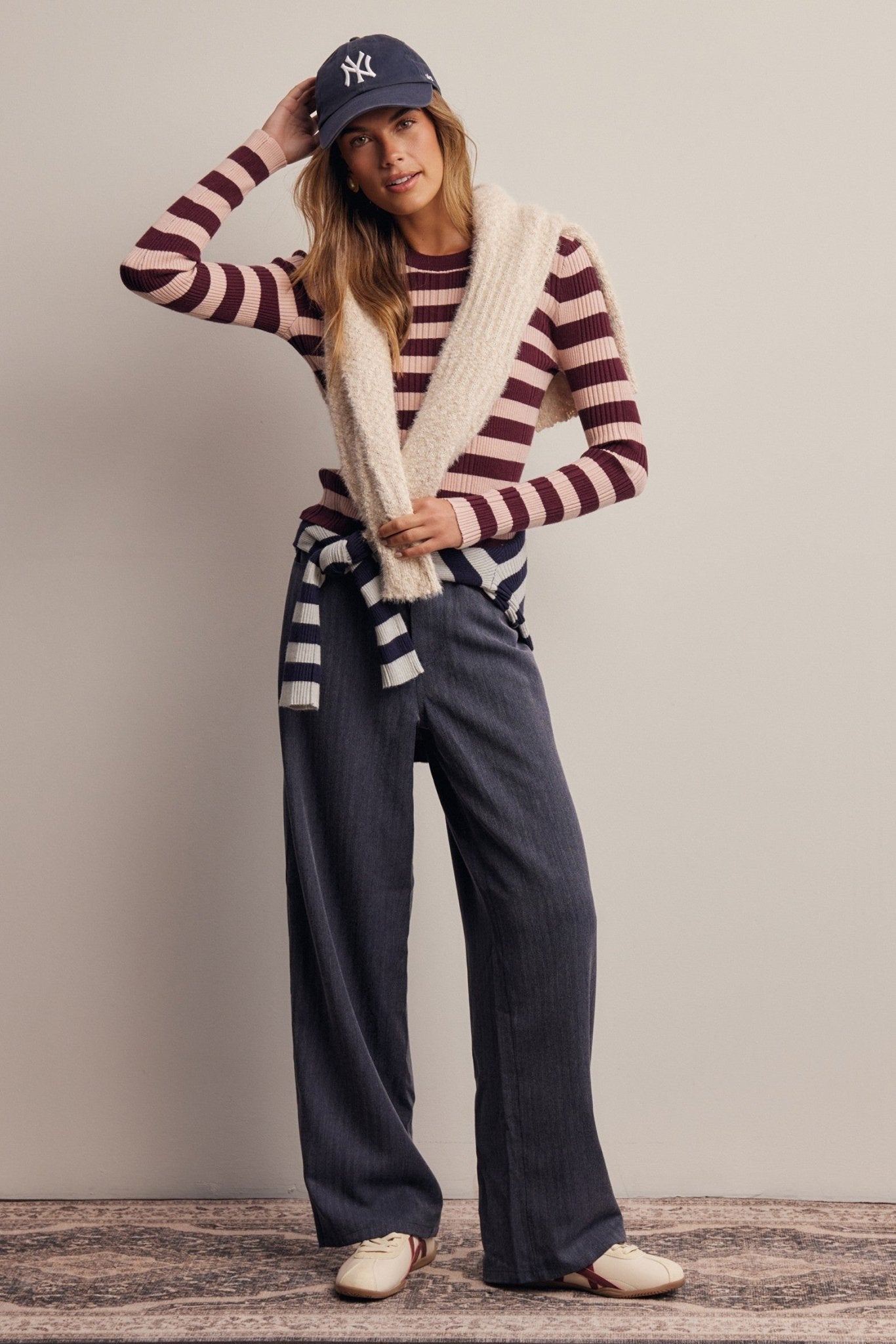 Frame of Mind Herringbone Wide Leg Pants - Westly