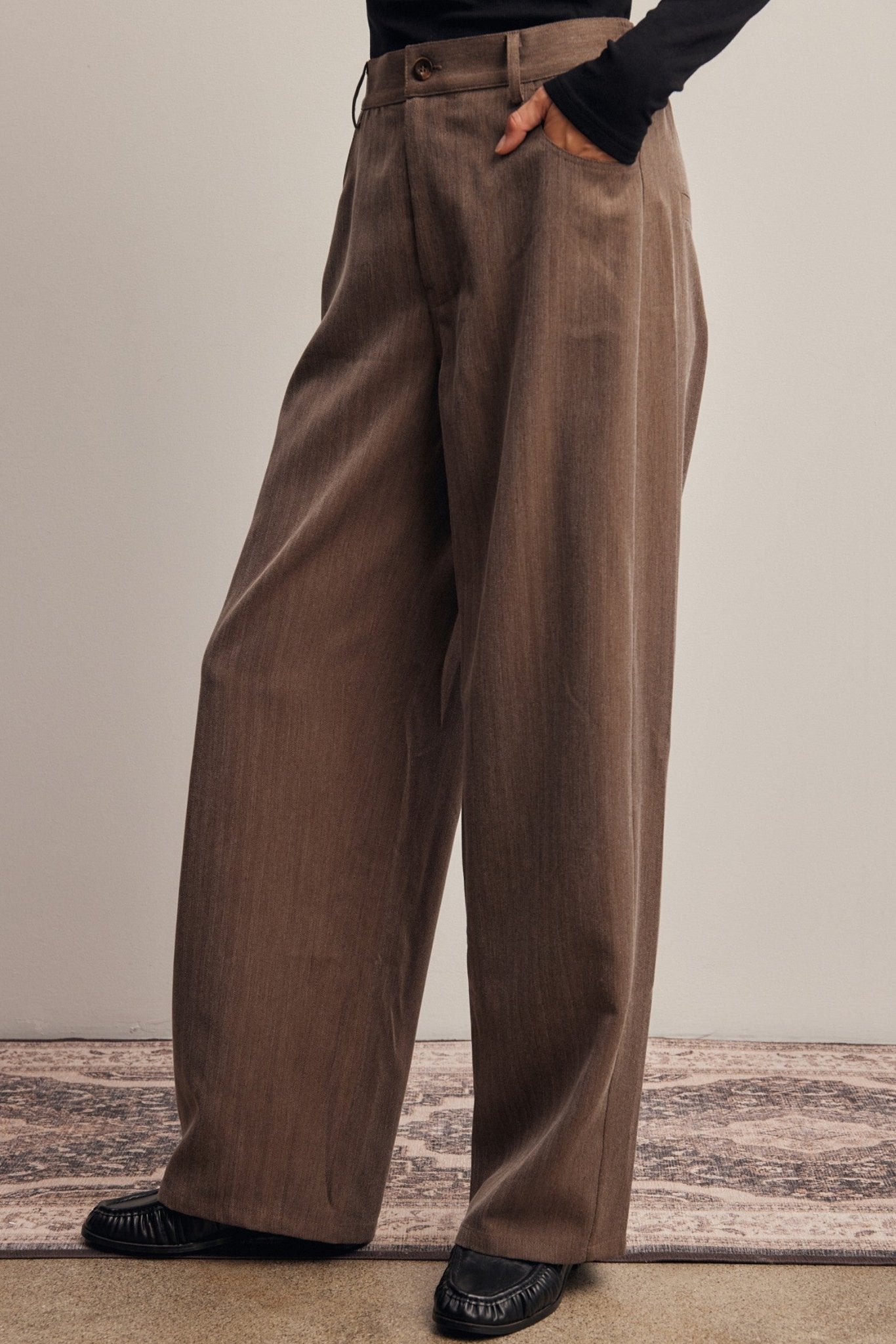 Frame of Mind Herringbone Wide Leg Pants - Westly
