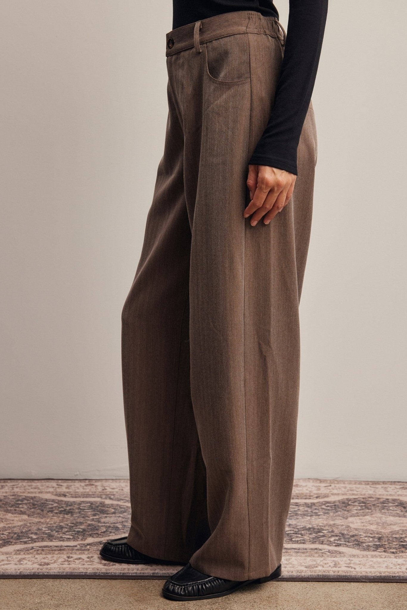 Frame of Mind Herringbone Wide Leg Pants - Westly