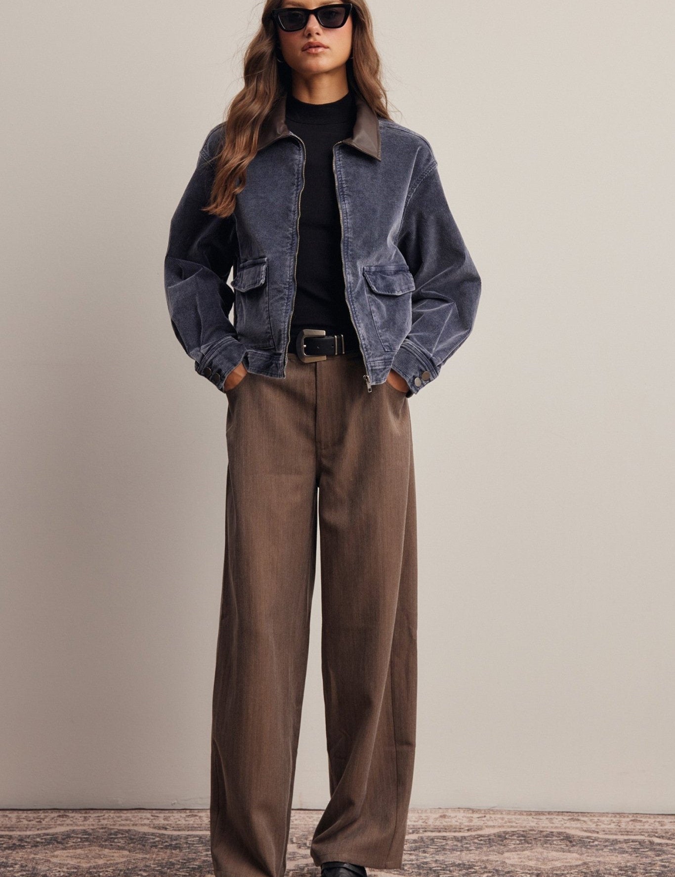 Frame of Mind Herringbone Wide Leg Pants - Westly