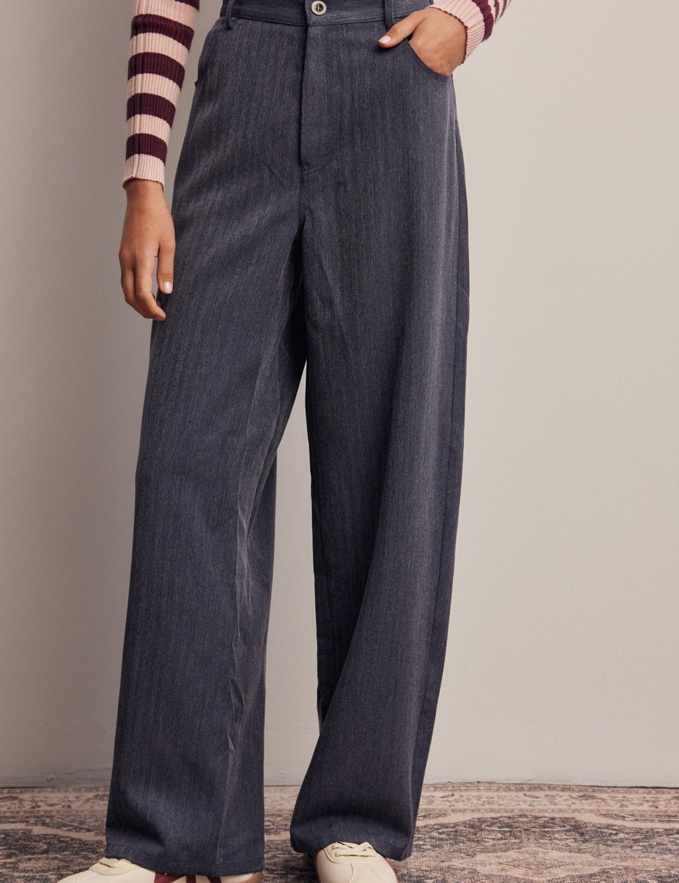 Frame of Mind Herringbone Wide Leg Pants - Westly