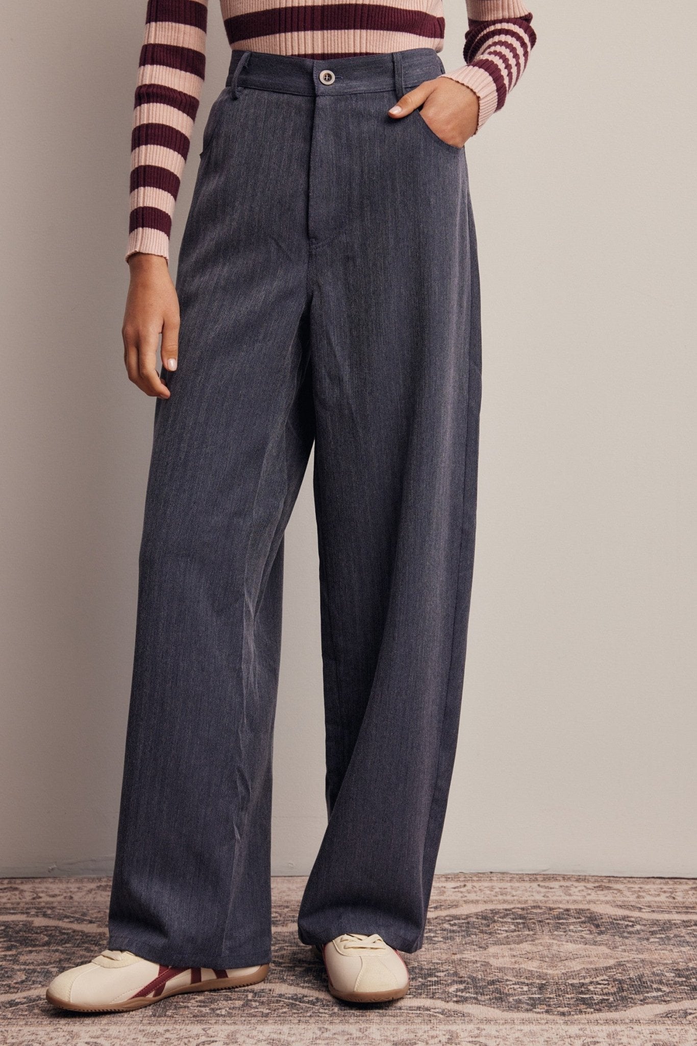 Frame of Mind Herringbone Wide Leg Pants - Westly