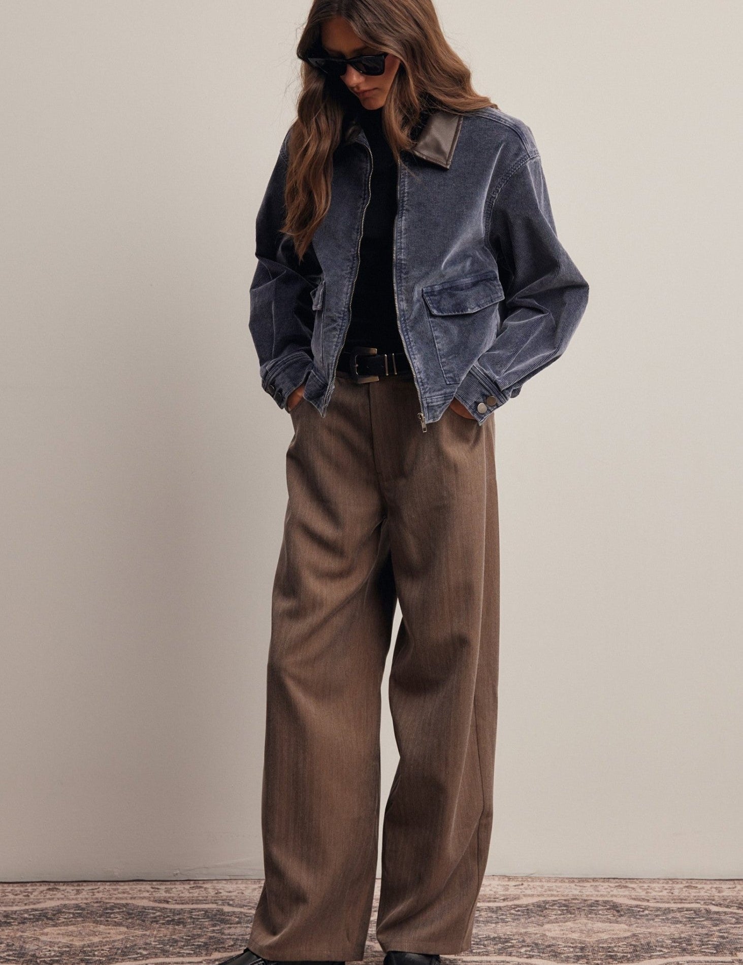 Frame of Mind Herringbone Wide Leg Pants - Westly